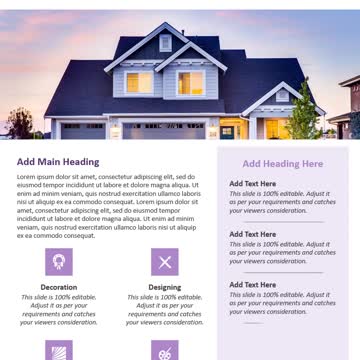 One Page Real Estate Newsletter PowerPoint Template
