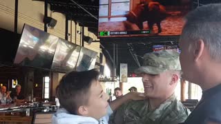 My son surprises his brother & Dad