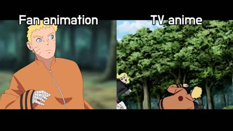 Fan animation VS Anime (Boruto Episode 198 Naruto vs delta)