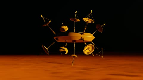 Artifact with antennas on an alien planet