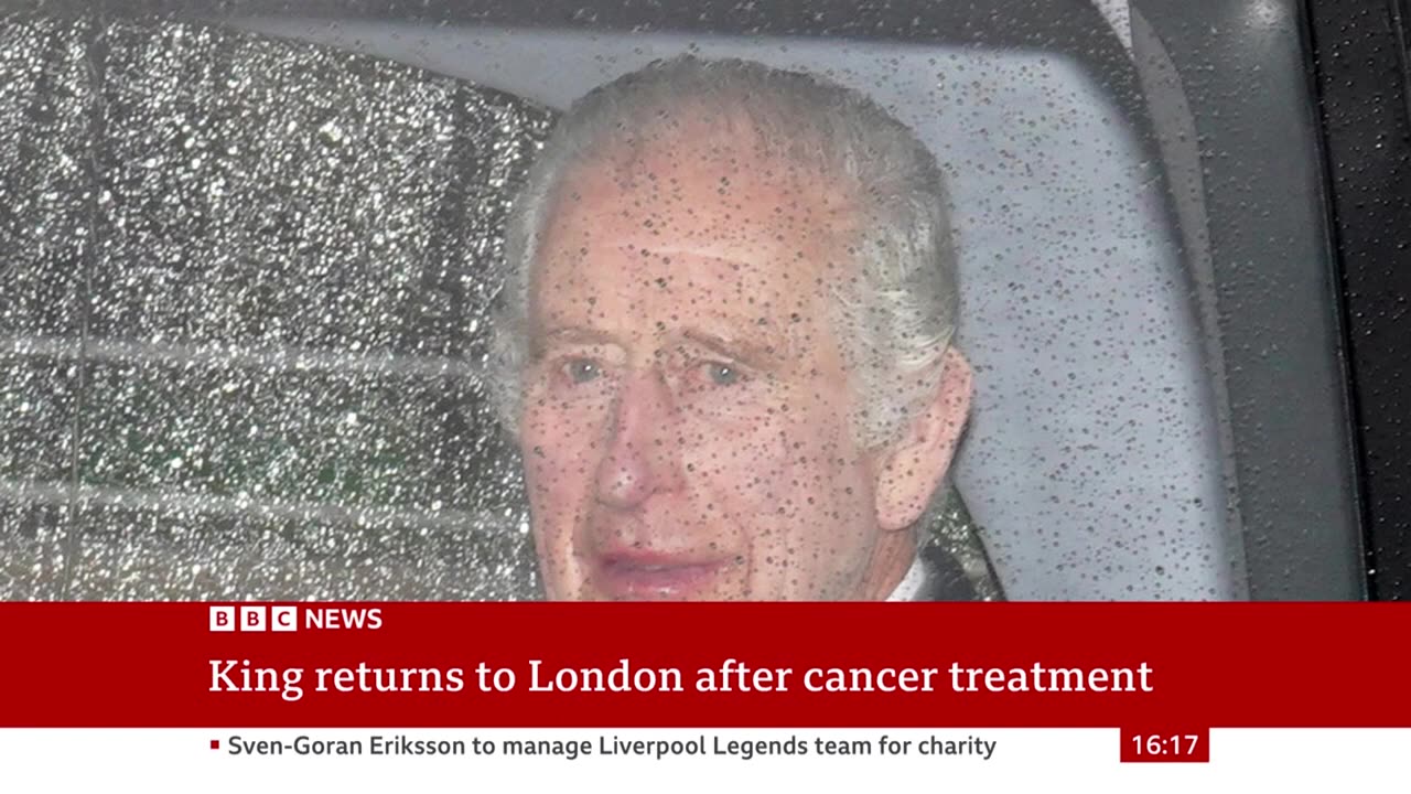 King Charles returns to London after cancertreatment | BBC News