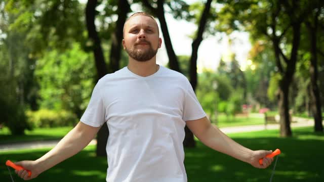 Man using a jump rope