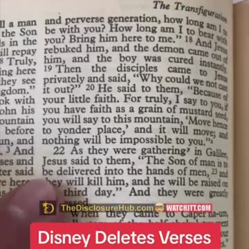Disney, deleting Bible Verses? All The Curses of The Book Will Be On Them