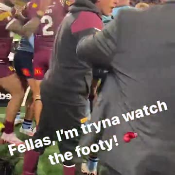 Nine's James Bracey caught in the thick of the Origin brawl