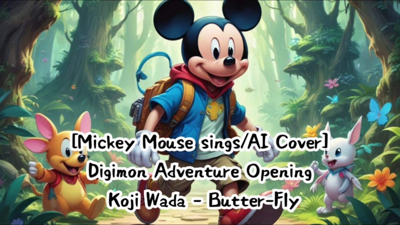 [Mickey Mouse sings/AI Cover] Digimon Adventure Opening Kōji Wada - Butter-Fly