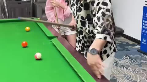 Funny pool game play video