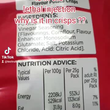 Potassium Chloride is in the lethal Injection amd potato chips 💉☠🤯🧐🤫⚠️🇬🇧🇮🇱💀