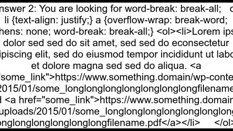 How to break long URL that contains hyphens in HTML with CSS