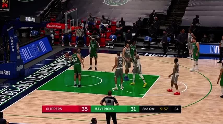 Luca doncic tries to FLIRT with the referee while arguing foul call.