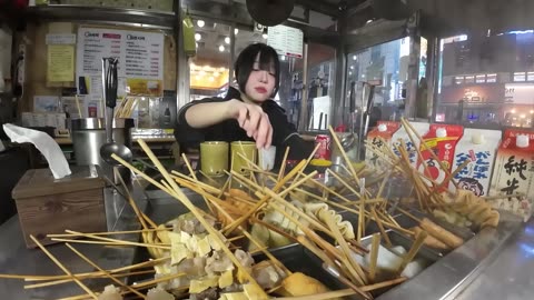 Sadang Station Odeng Bar fish cakes and konjac water rice cakes with a drink