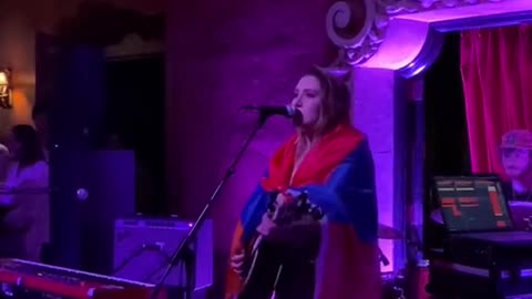 When your flag falls down mid performance so you decide to wear it as a cape