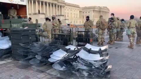National Guard Stocks Up With Large Amounts Weapons And Riot Gear At Capitol
