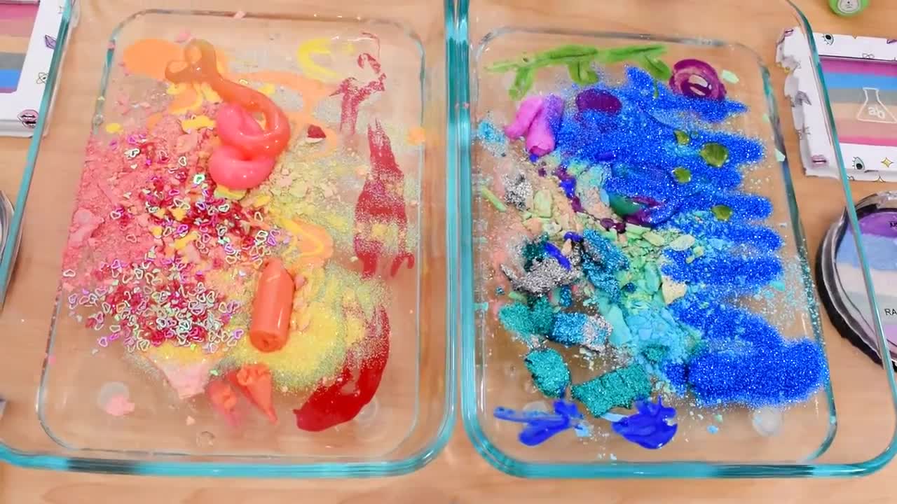 Warm vs Cool - Mixing Makeup Eyeshadow Into Slime! Special Series 150 Satisfying