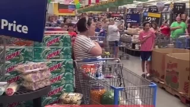 Shoppers Bust Out Singing the National Anthem in Texas Walmart