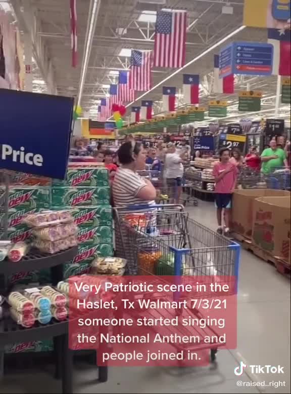 Shoppers Bust Out Singing the National Anthem in Texas Walmart