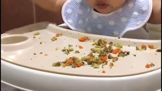 Cute baby tiktok happy eating