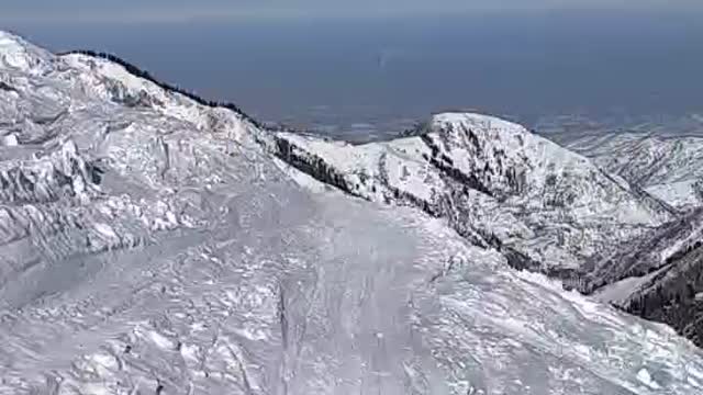 Skiing on the beautiful mountains