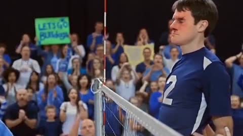 Volley ball GUY SACRIFICES for his team!!!