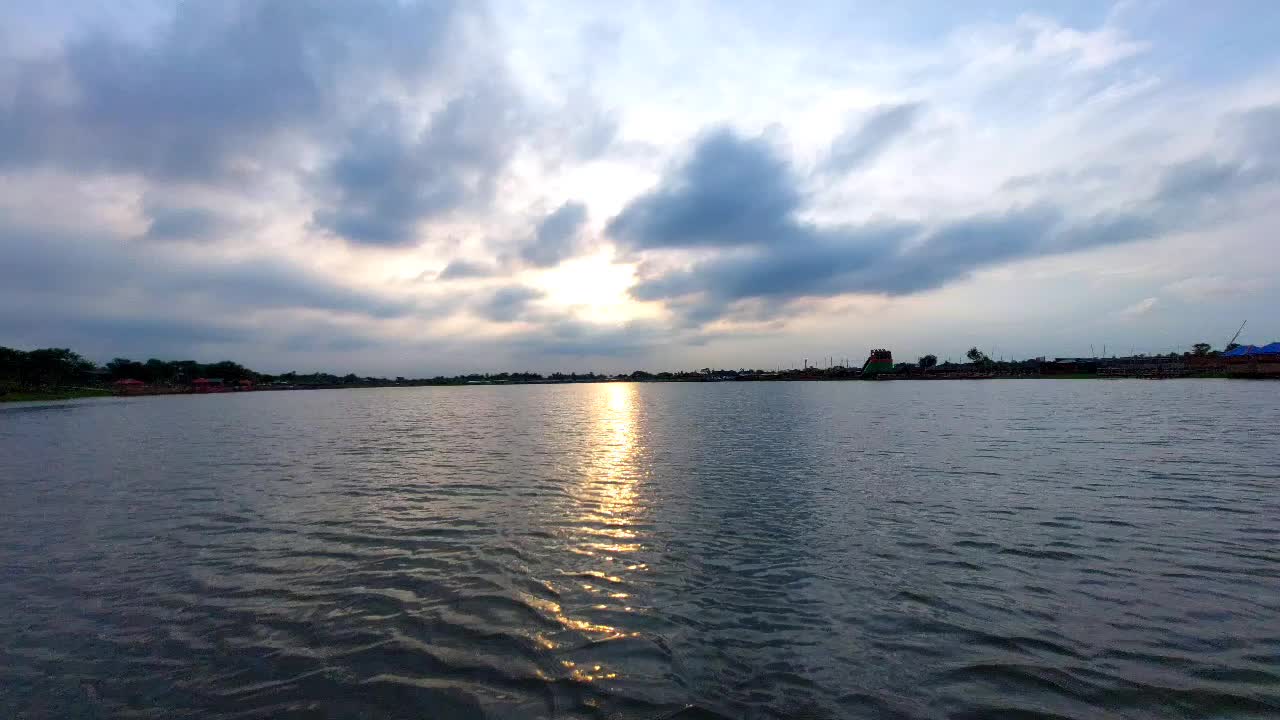 The blue lake Purbachal city in Bangladesh