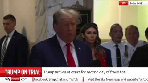 Trump speaks ahead of trial day 2.