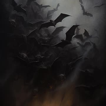 Flying Bats | Dark Eerie Atmosphere | Scary | Creepy | Gothic Art | AI Art