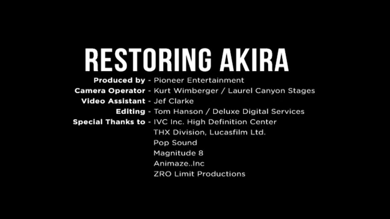 Restoring Akira - Digital Restoration 2001