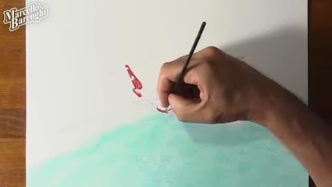 Draw the outline of the plane and color in the sky and part of the plane