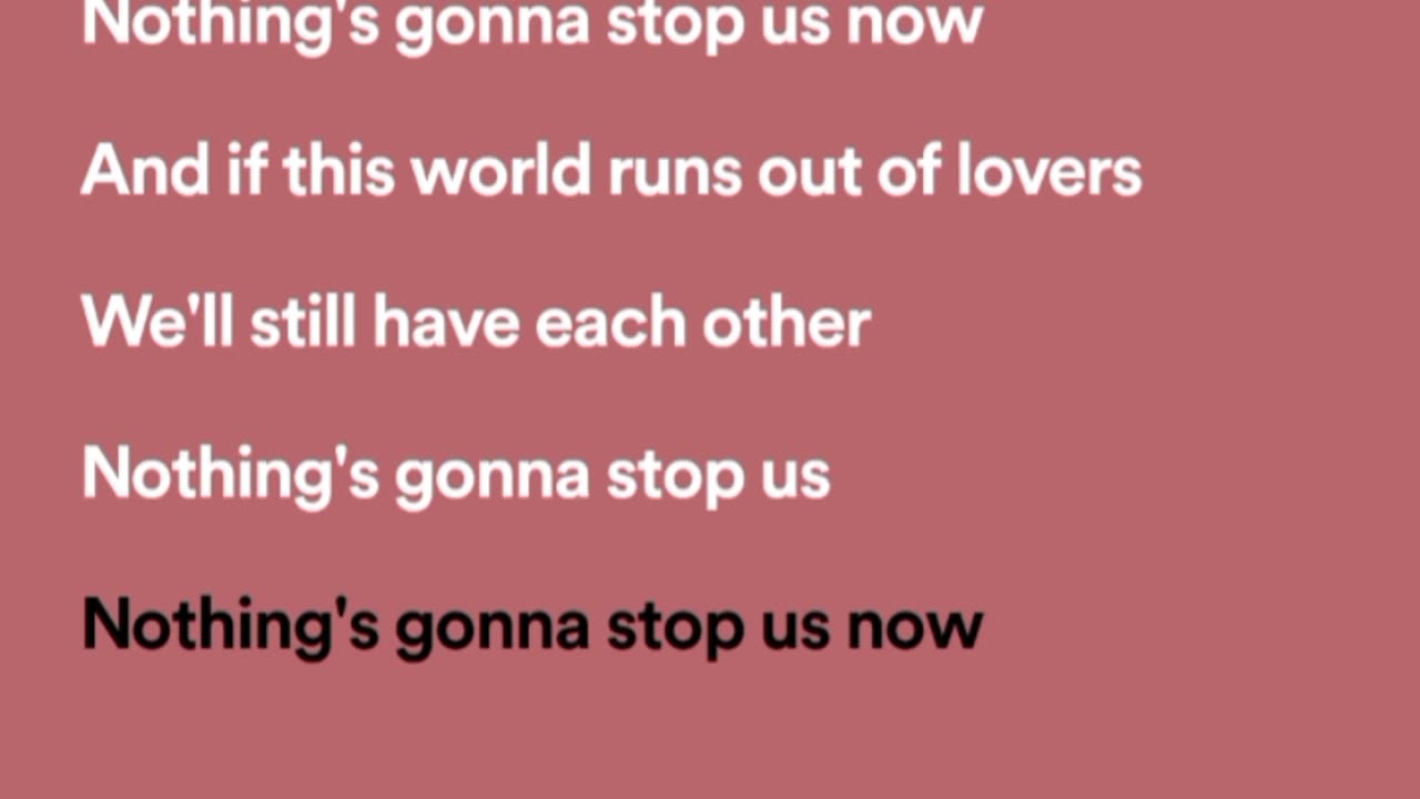 Starship - nothing gonna stop us now (lyrics)