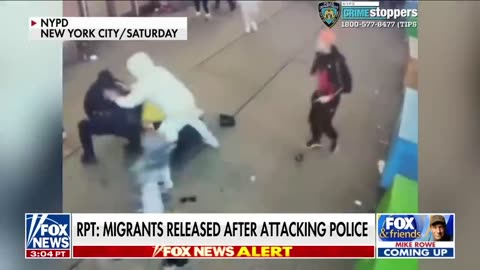 Migrants attack NYPD officers in shocking video