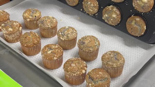 Baking blueberry muffins