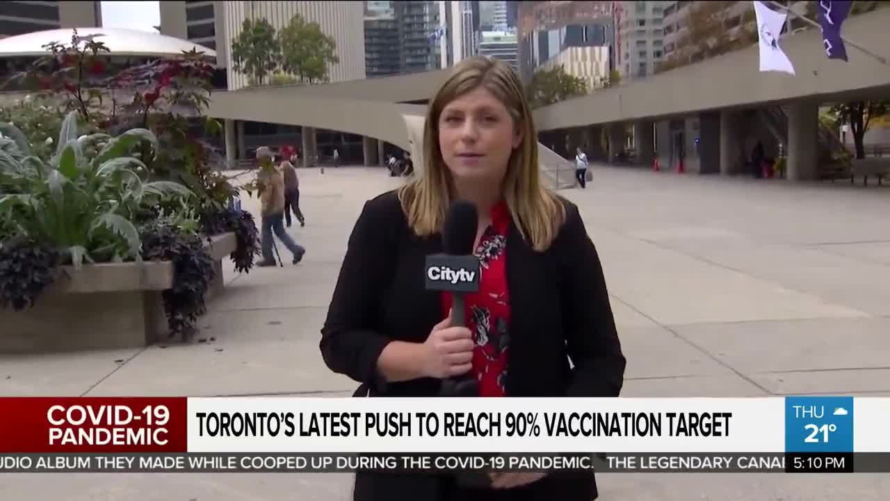 Toronto's latest push to reach 90% vaccinated target
