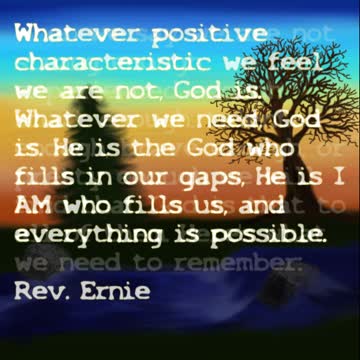 Daily Message from Rev. Ernie, August 18 2022