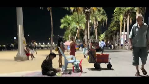 How is Thailand now! Pattaya beach road with sexy freelancers. #70