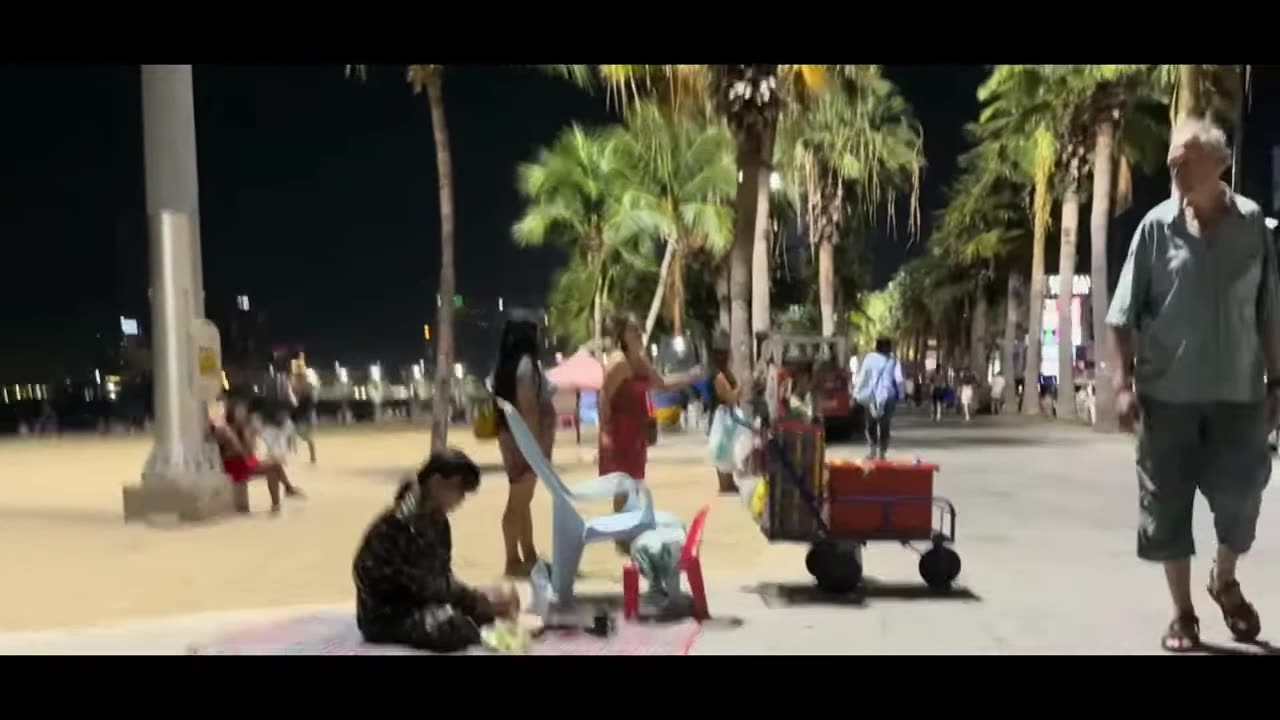 How is Thailand now! Pattaya beach road with sexy freelancers. #70
