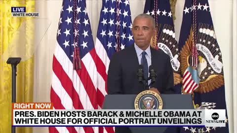 Barack and Michelle Obama return to the White House for portrait unveiling