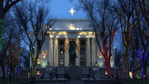 Arizona Courthouse In Prescott At Christmas
