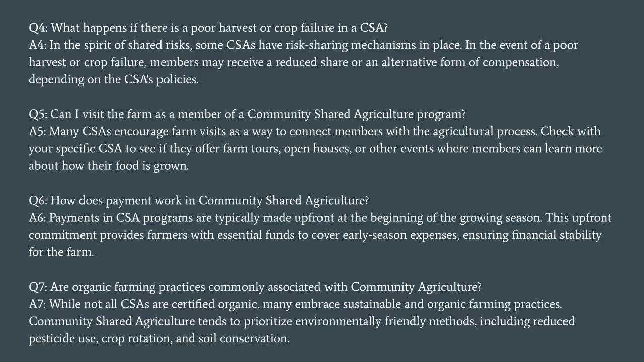 What is community shared agriculture?