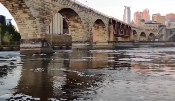 Stone Arch bridge low water level