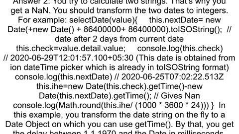 Get number of days after subtracting 2 dates which is in ISO String format