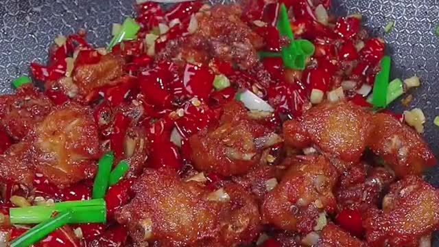 Deep fried spicy chicken wings