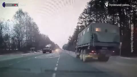 Russian BTR-82A Takes Out Truck