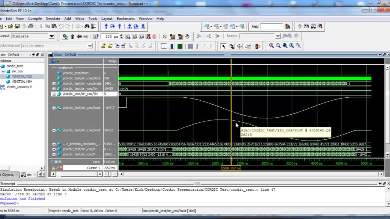 CORDIC Design & Simulation in Verilog