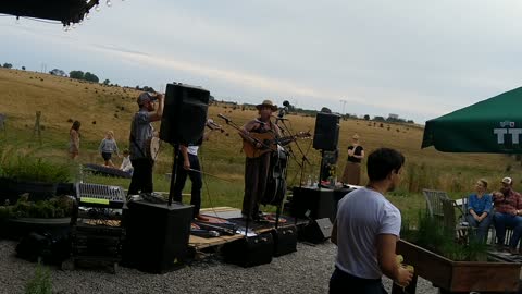 Gabriel Kelley and the hogslop string band.