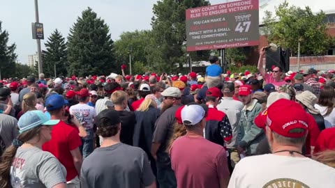 Bozeman, MT as Trump supporters wait for doors to open up ahead of tonight’s rally.