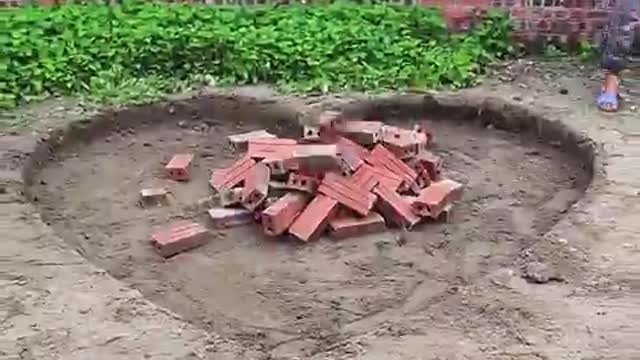 The most creative heart aquarium with cement & brick!