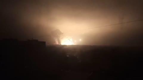 Chuguev, Kharkiv region, minutes ago, an massive explosion took place near the local airfield.