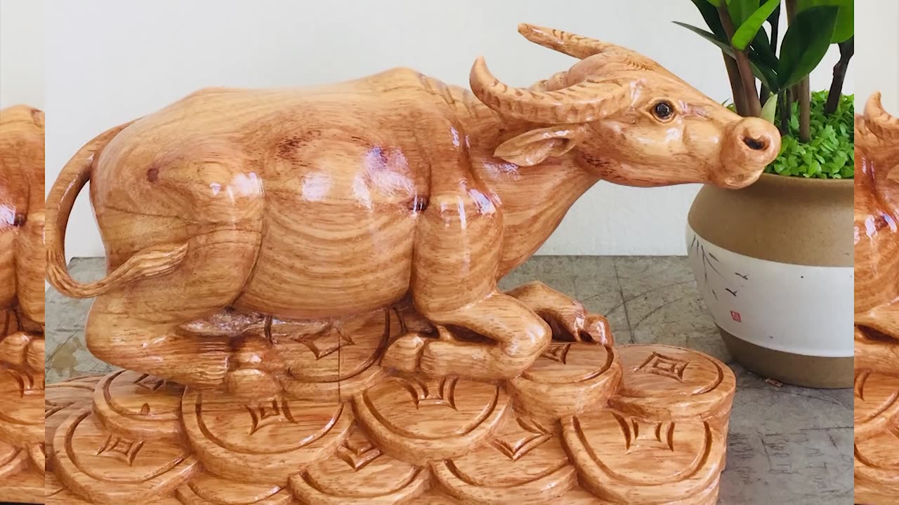 Wood Carving Skill and Techniques, Amazing Fastest Wood Carving Skills make a BUFFALO