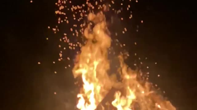 Bon Fire burning in slow motion