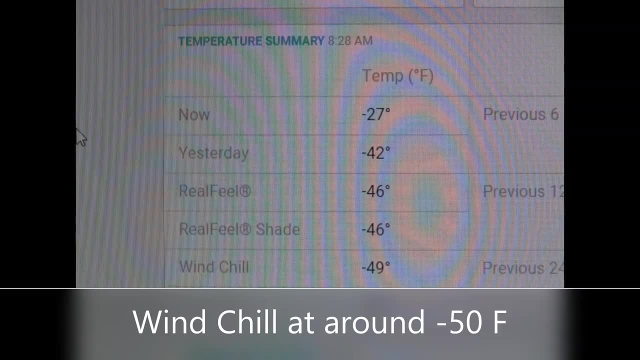 Just for adventure: 1 minute shirtless in extreme cold at windchill - 50 Fahrenheit ( -45 Celsius)