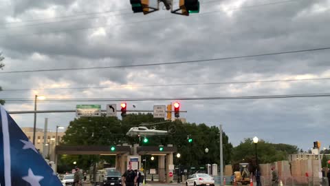 Marine 1 flyby for supporters @ Walter Reed Trump Rally